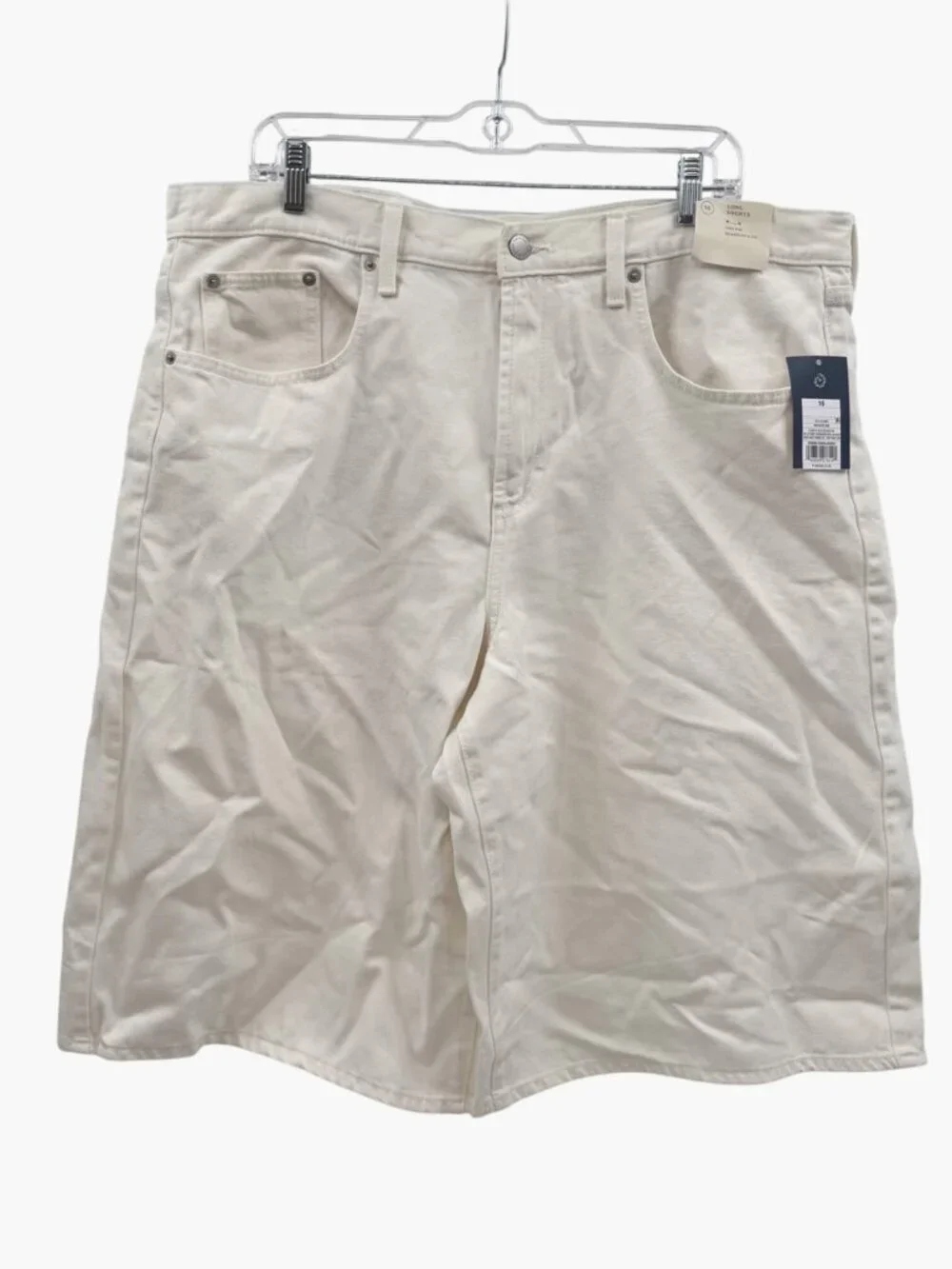 NEW Universal Thread High-Rise Long Denim Shorts - White - Size 16